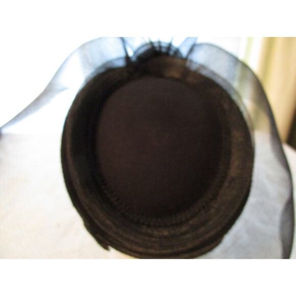 Geo W. Bollman Vintage Ladies Black Hat Classy Mesh Pillbox main image 13